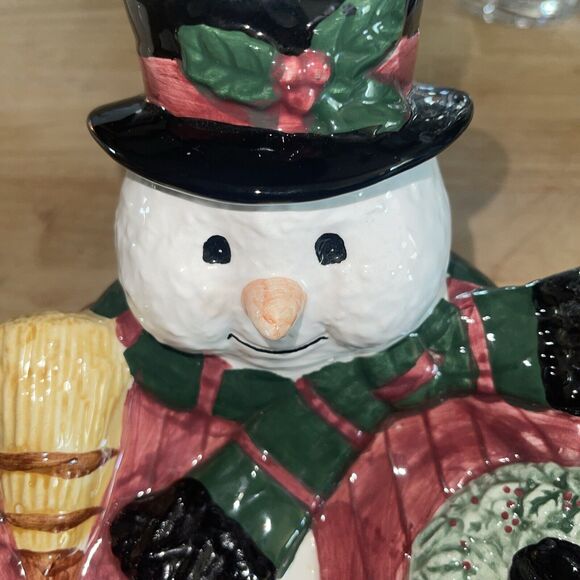 Alliance Power Ceramic Snowman Candy Dish Cottagecore Grannycore Kitschcore - Picture 1 of 10